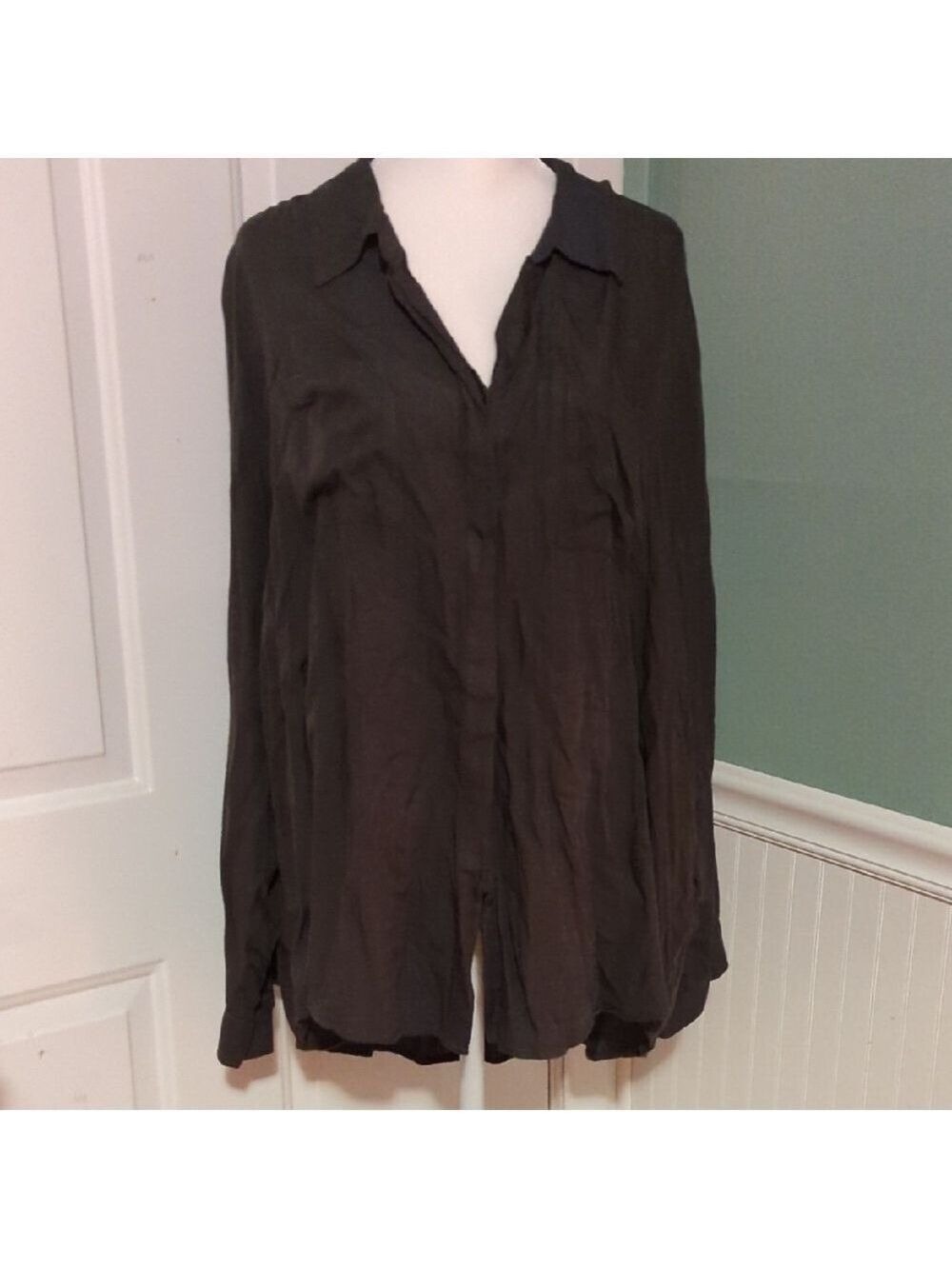 Dress Barn Gray Long Sleeve Top Plus Size 2X